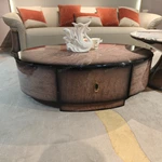 Designer Nesting Coffee Tables with Organic Curves and Layered Silhouettes